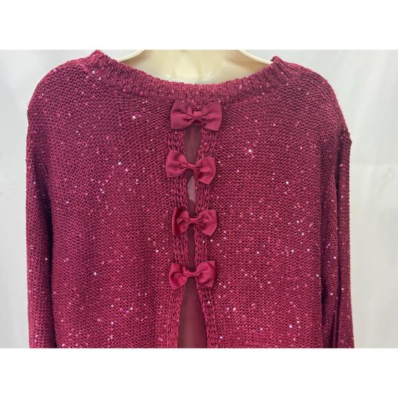 NEW Simply Couture Sequin Knit Sweater with Bow Back Detail - Size 3XL (NWT) - Picture 2 of 12